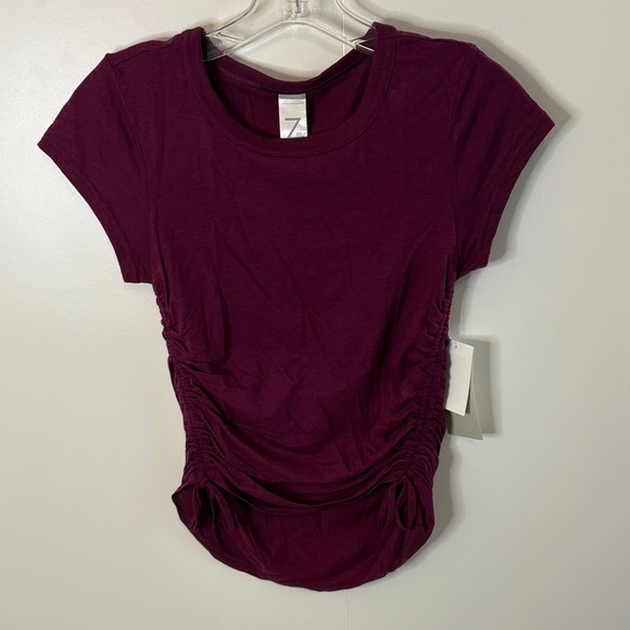 Zella Short Sleeve Ruched Tee in Deep Purple - Picture 1 of 6